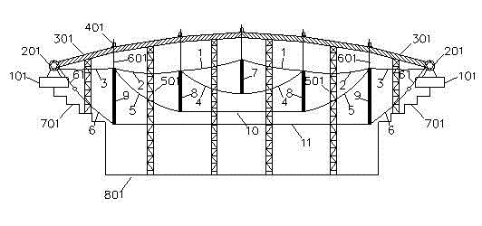 Installation method for steel reticulated shell and cable dome combined structure