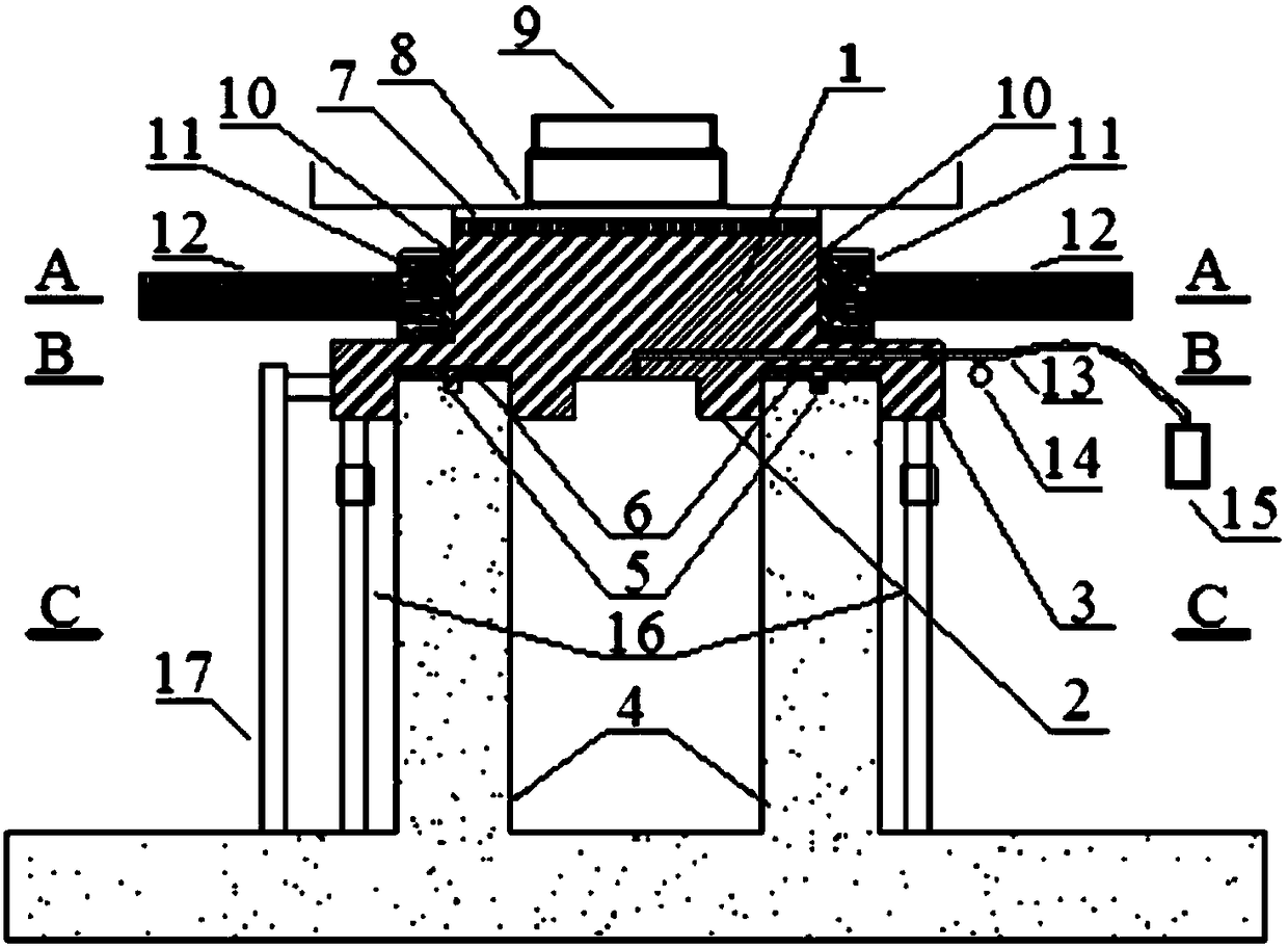 Device and method for on-site torsional shear test of hollow rock cylinder