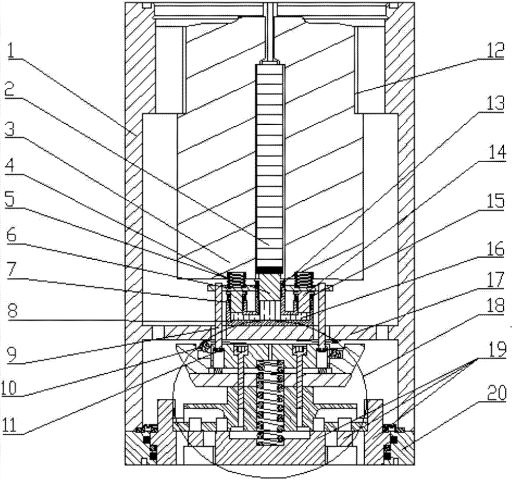 Straight-through type piezoelectric outer guide gas injection valve with float valve seat