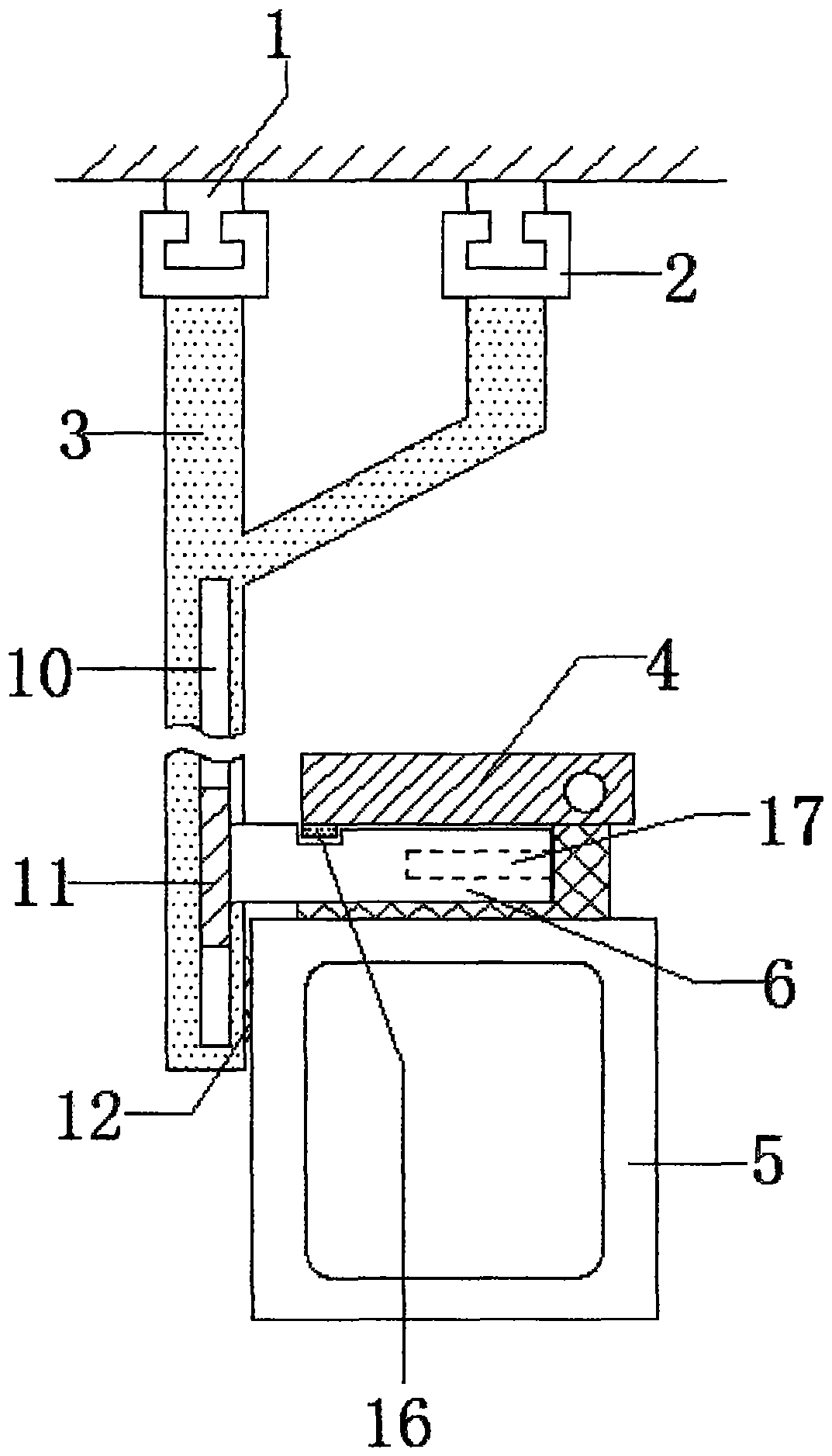 Dish-washing machine mounting structure and lifting type dish-washing machine