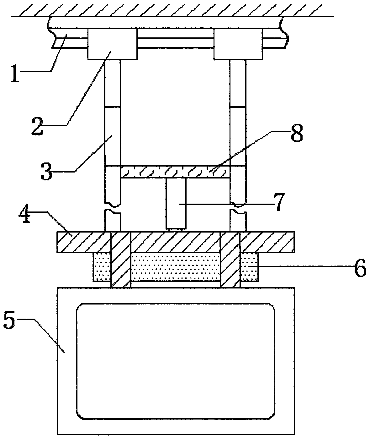 Dish-washing machine mounting structure and lifting type dish-washing machine