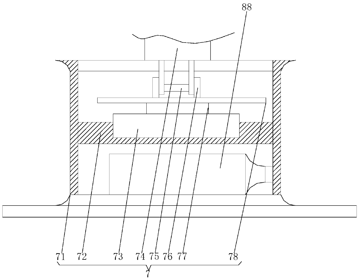 Rescue mechanical device for ship falling into water