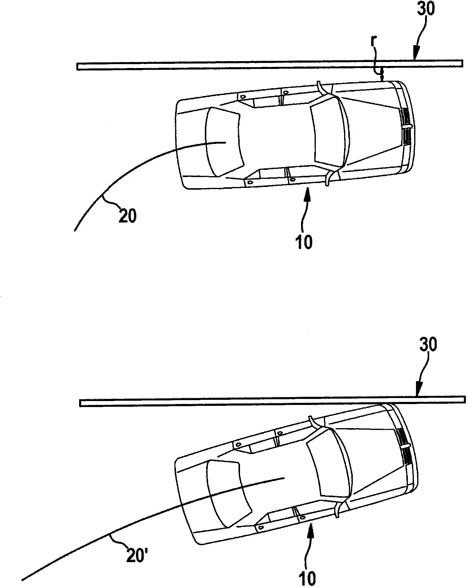 Method for parking or maneuvering motor vehicle at low speed and device for carrying out same