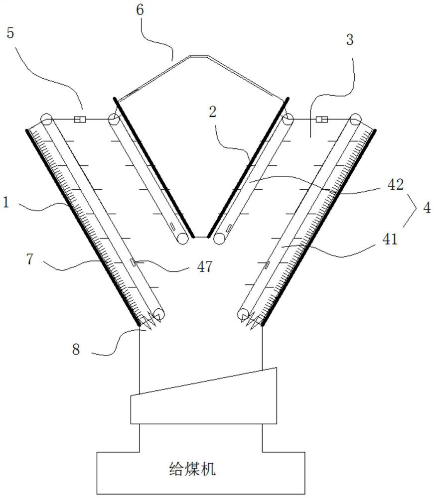 A thermal power plant "double funnel" anti-blocking type feed coal bunker