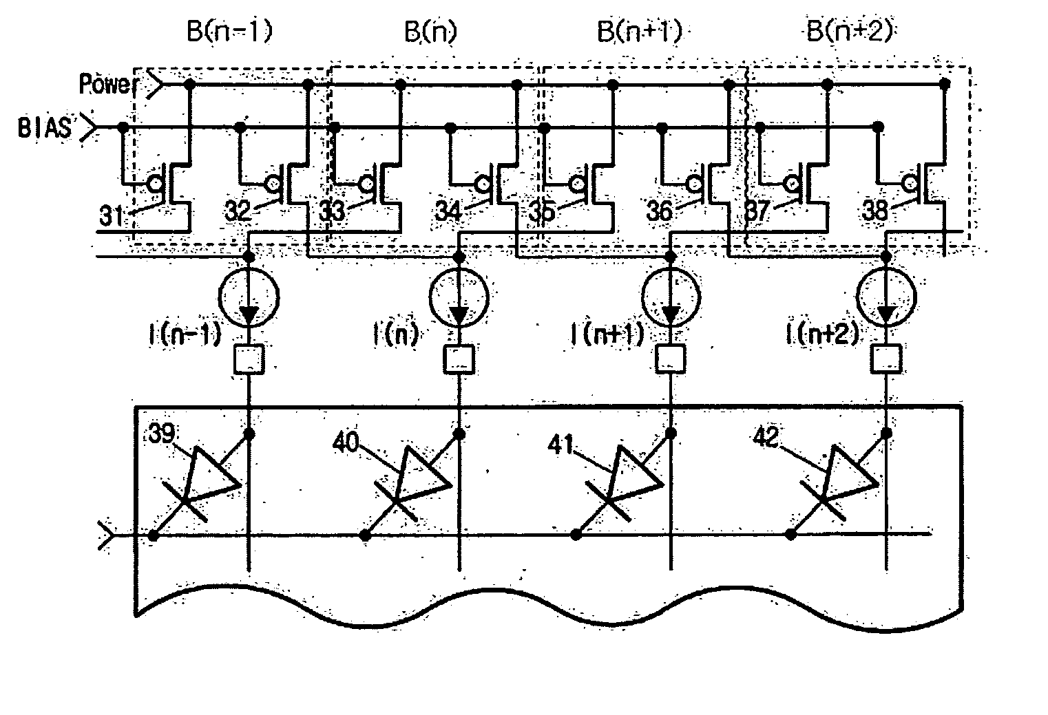 Driving circuit for an organic electroluminescence display