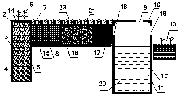 A building drainage ecological treatment system