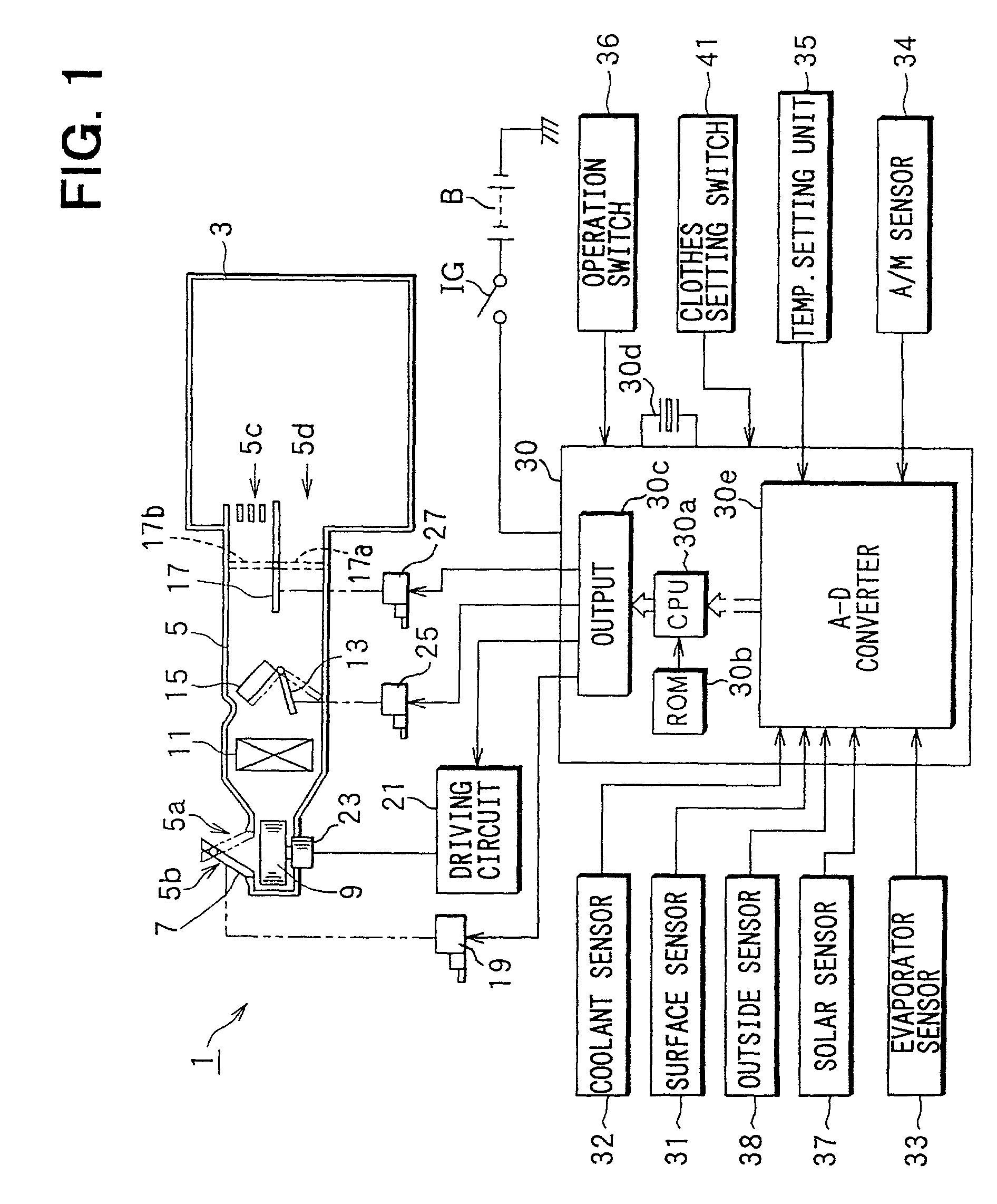 Vehicle air conditioner having surface temperature sensor