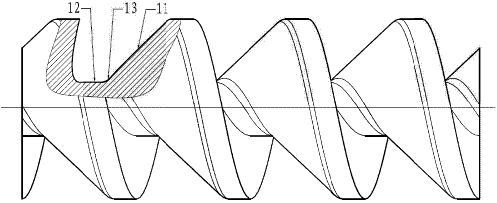 Screw rotor profile line of strictly-sealed dry screw vacuum pump