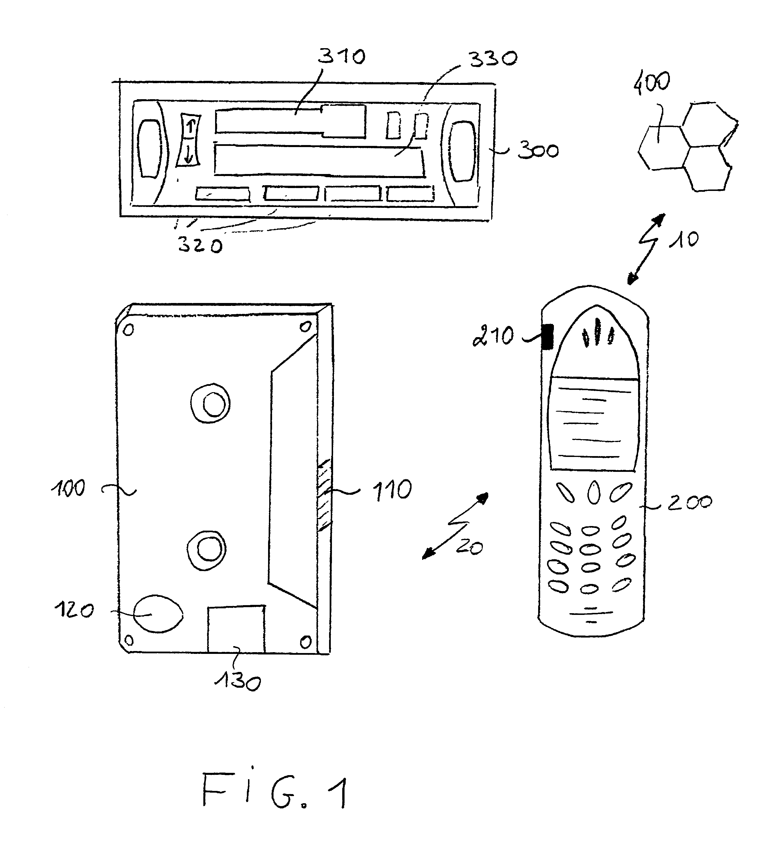 Bluetooth cassette-like device for a hands-free cell-phone kit