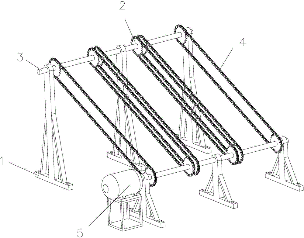 Chain transmission photovoltaic module installing frame