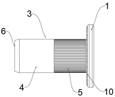 Lightweight pressing rivet nut for automobile