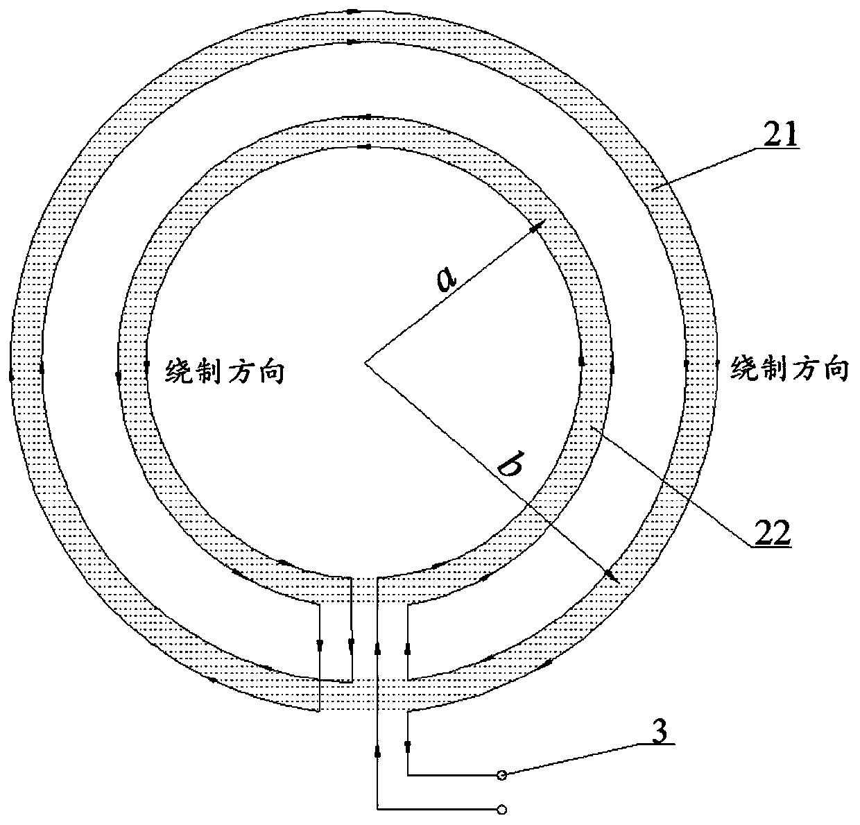 Zero-magnetic-flux shallow transient electromagnetic test coil and test method thereof