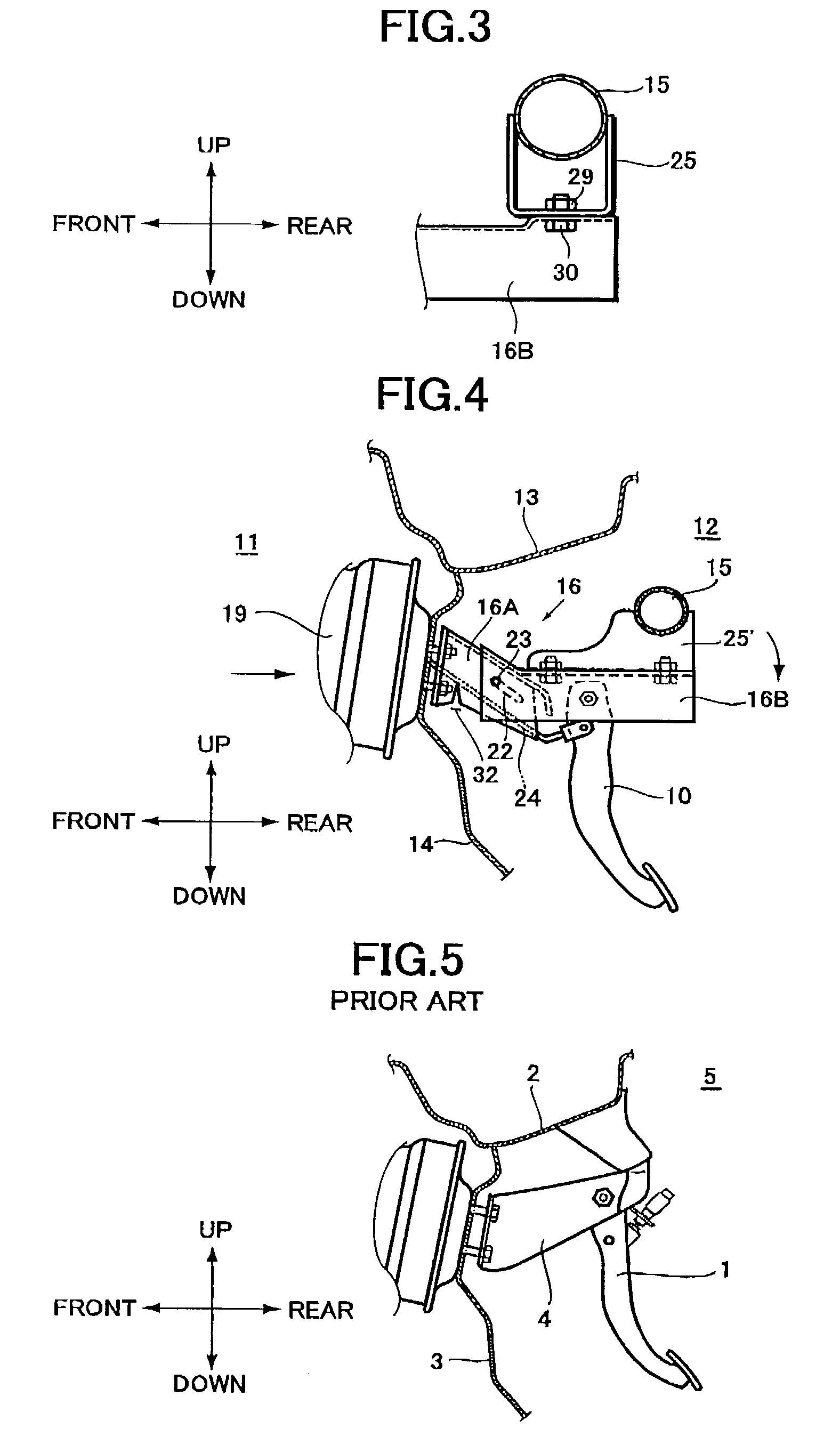 Pedal support structure for a vehicle