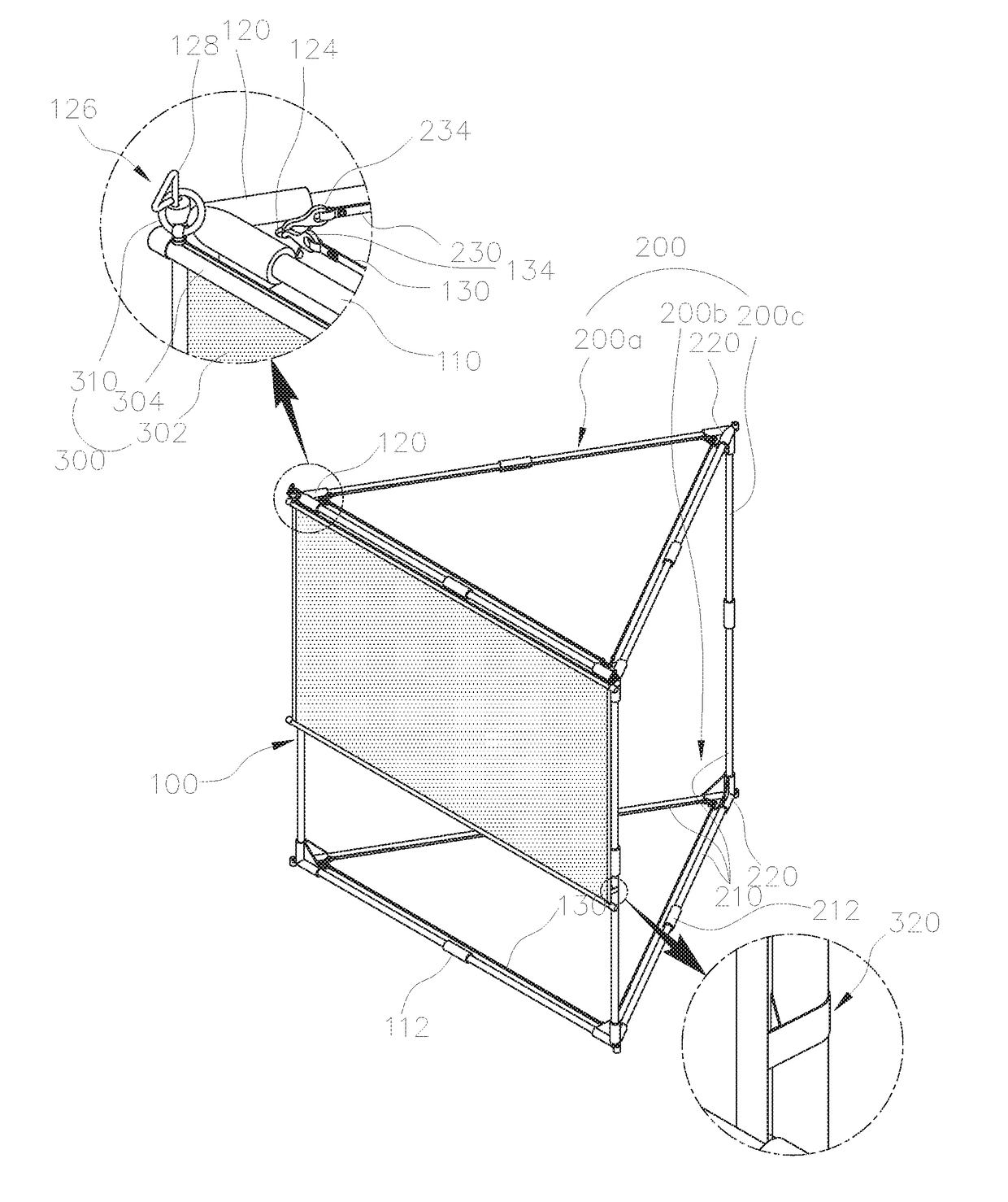 Portable screen for setting up outdoors to display images