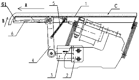 Inserting plate type noodle stop device of weighing machine vibrator