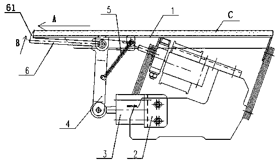 Inserting plate type noodle stop device of weighing machine vibrator