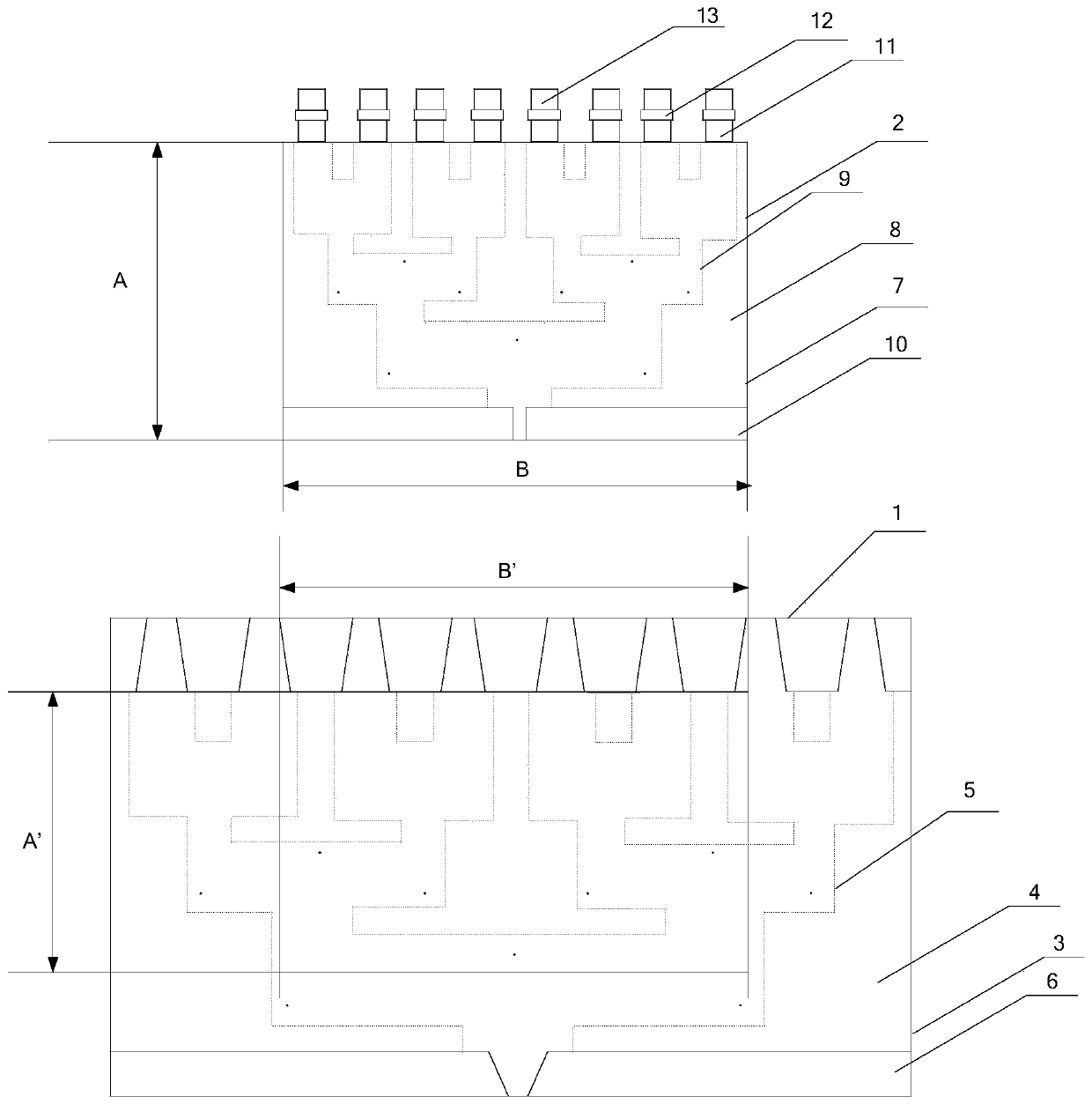 A feeding structure and dual-frequency common-aperture antenna