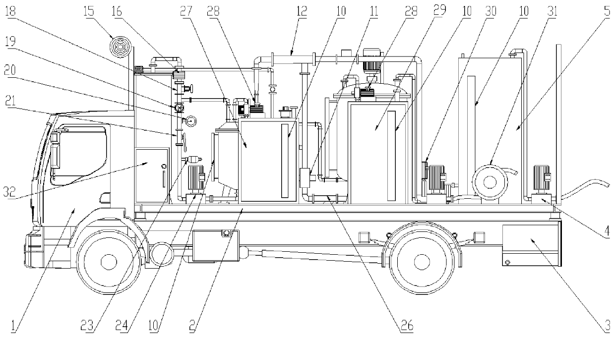 Profile controlling and water plugging device for oil-containing sludge