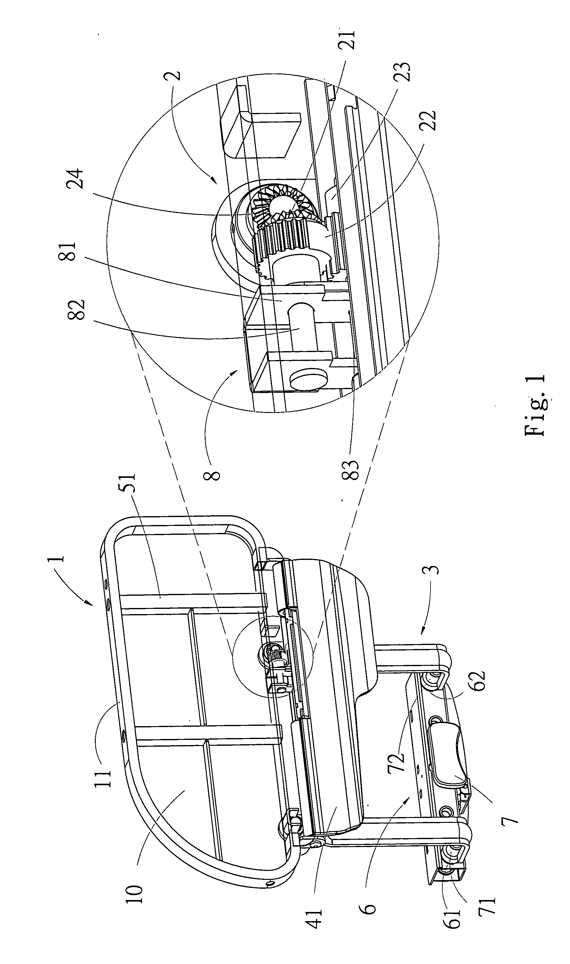 Handrail means of bed frame