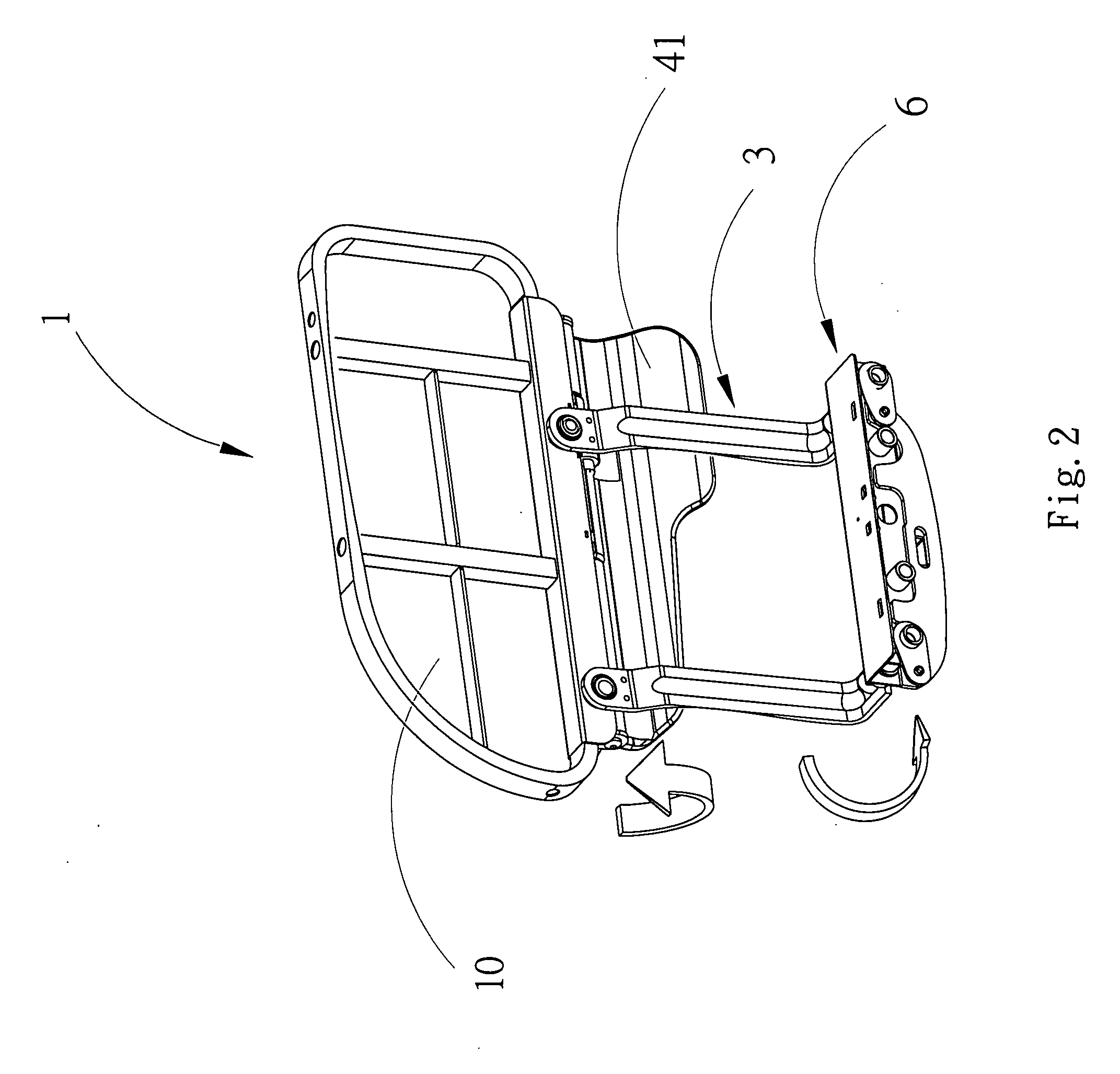 Handrail means of bed frame