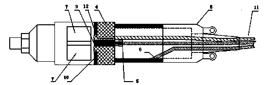 Cross-well sparker source emission probe