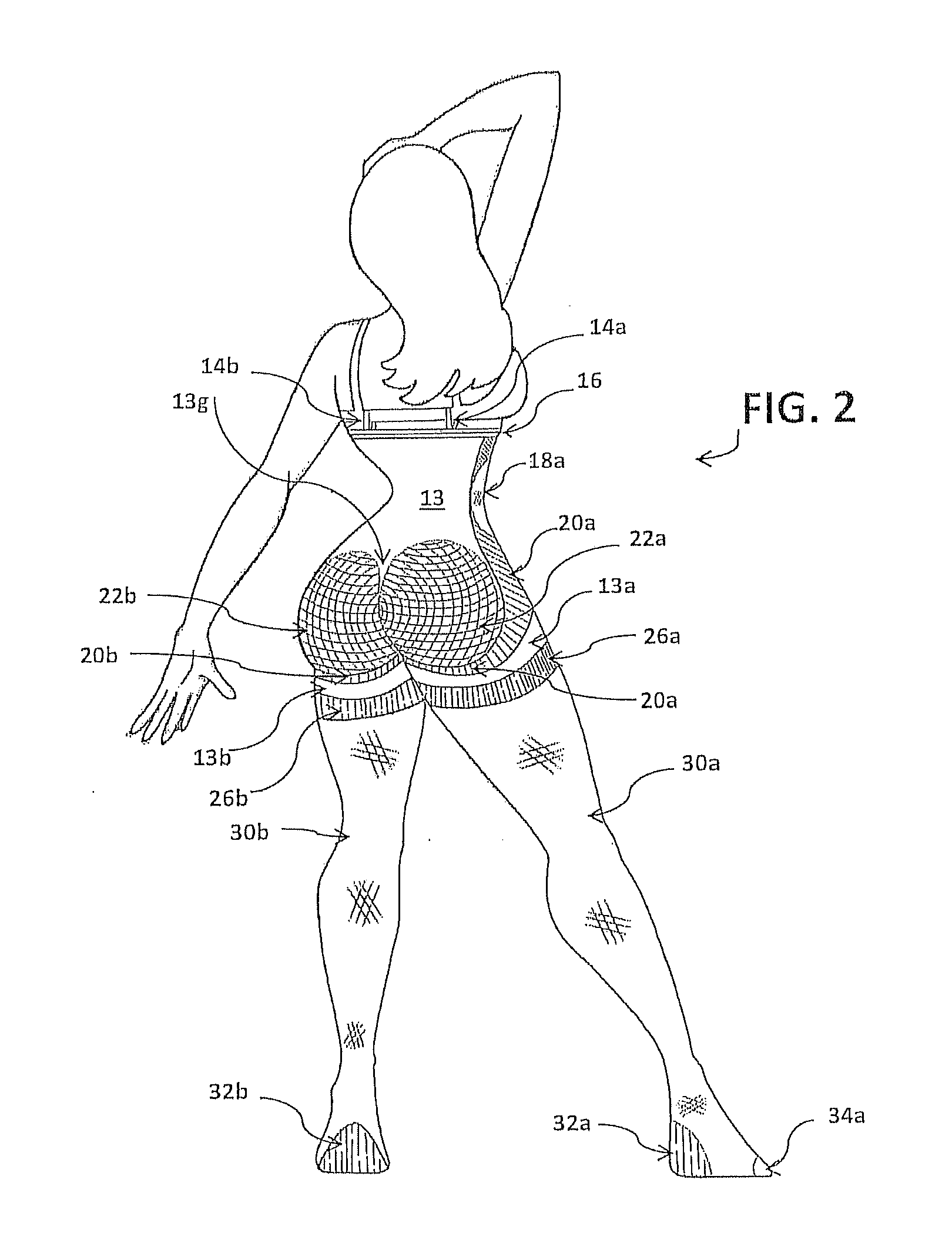 Butt enhancing hosiery/shaper under garment