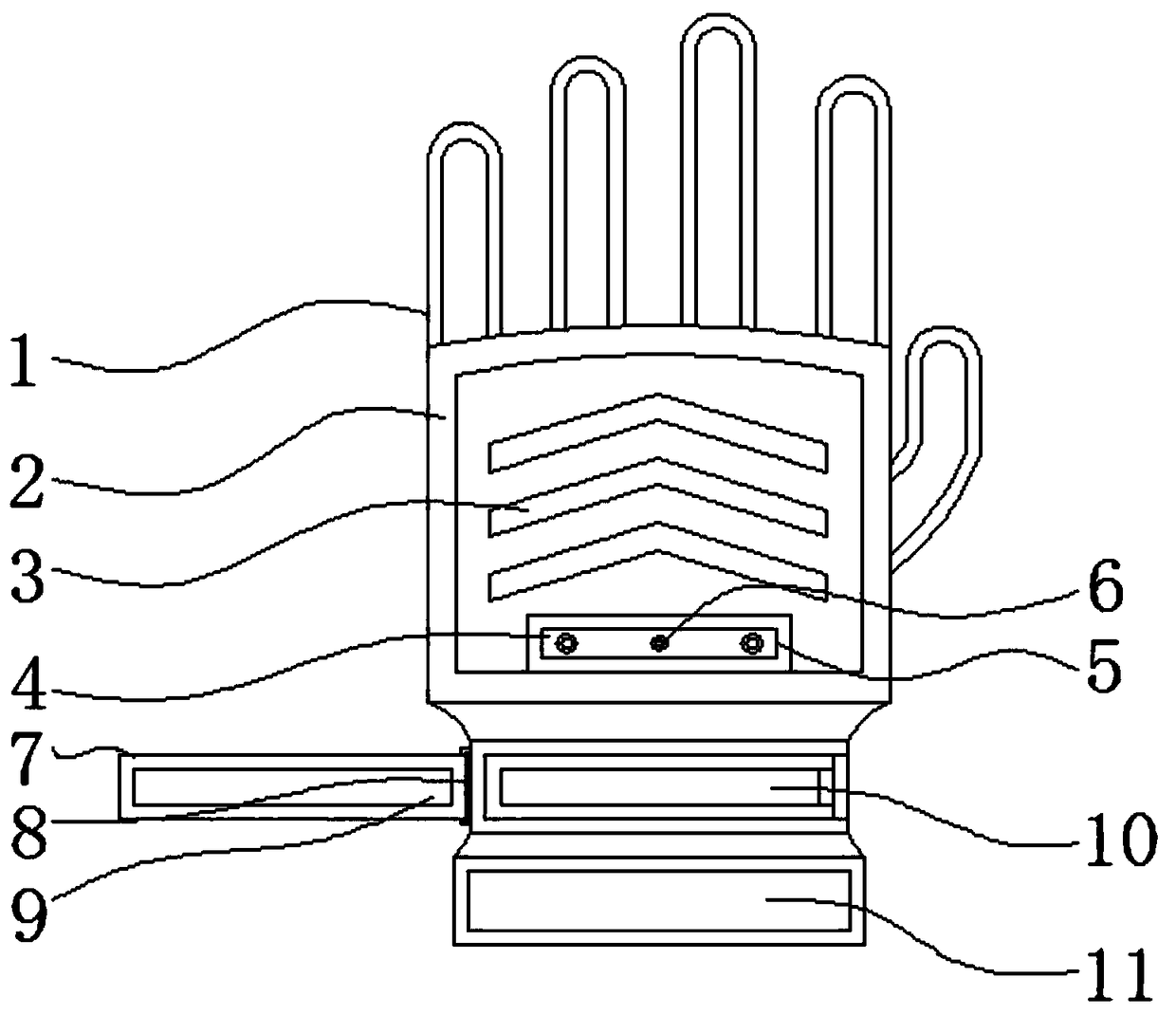 Intelligent traffic glove with warning and camera shooting functions