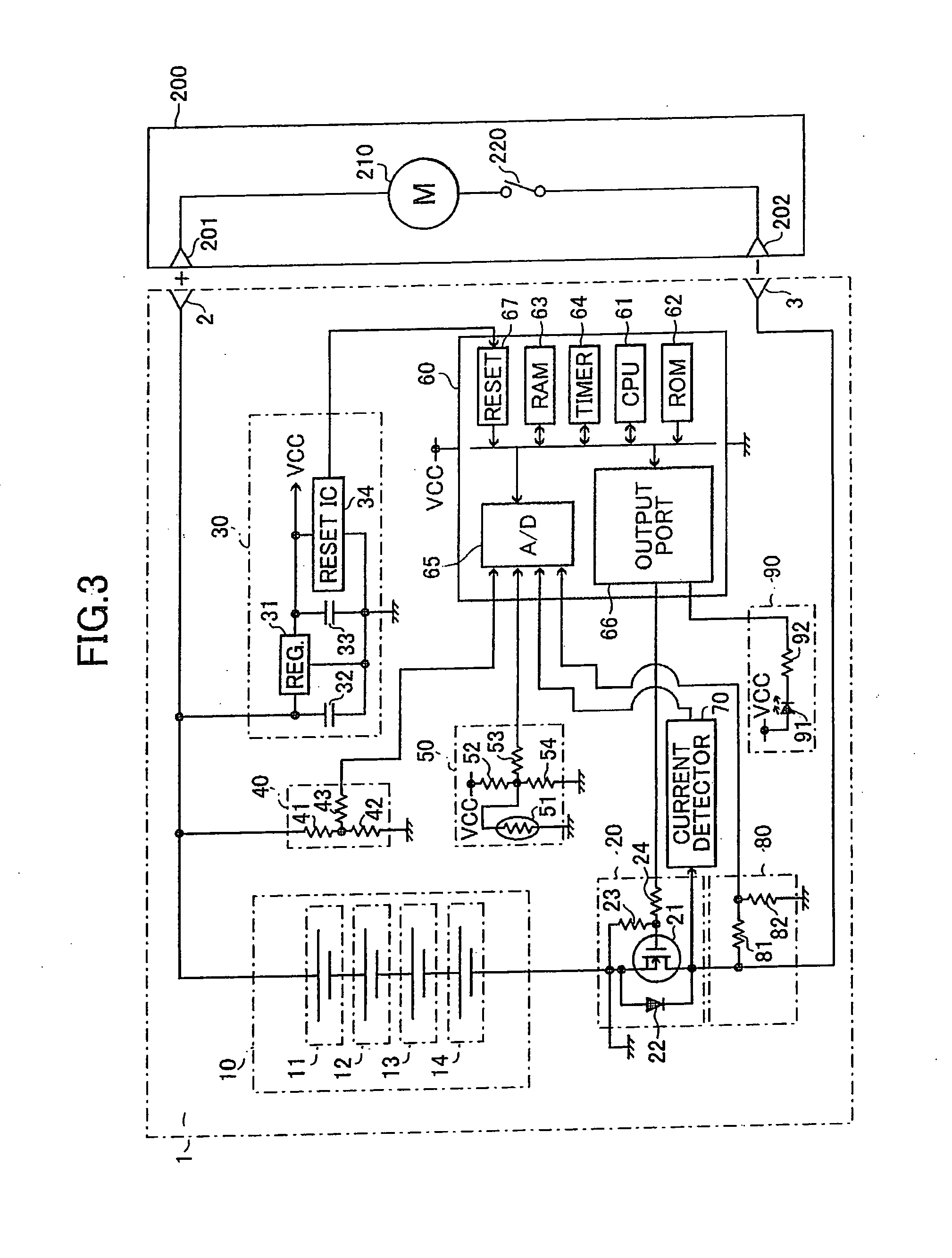 Cordless power tool with overcurrent protection circuit