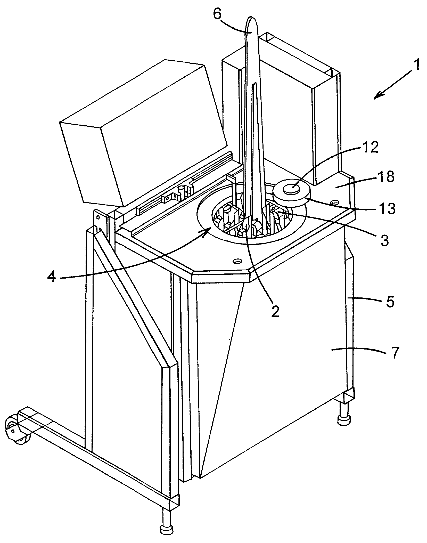 Method and apparatus for fastening fur on a pelting board and winding material therefor