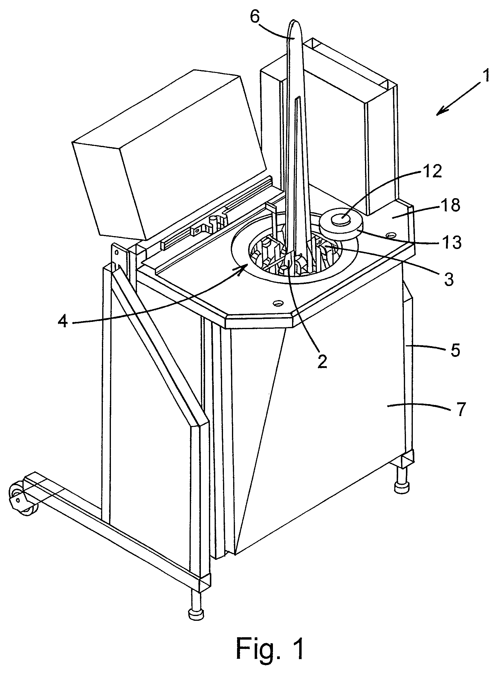 Method and apparatus for fastening fur on a pelting board and winding material therefor