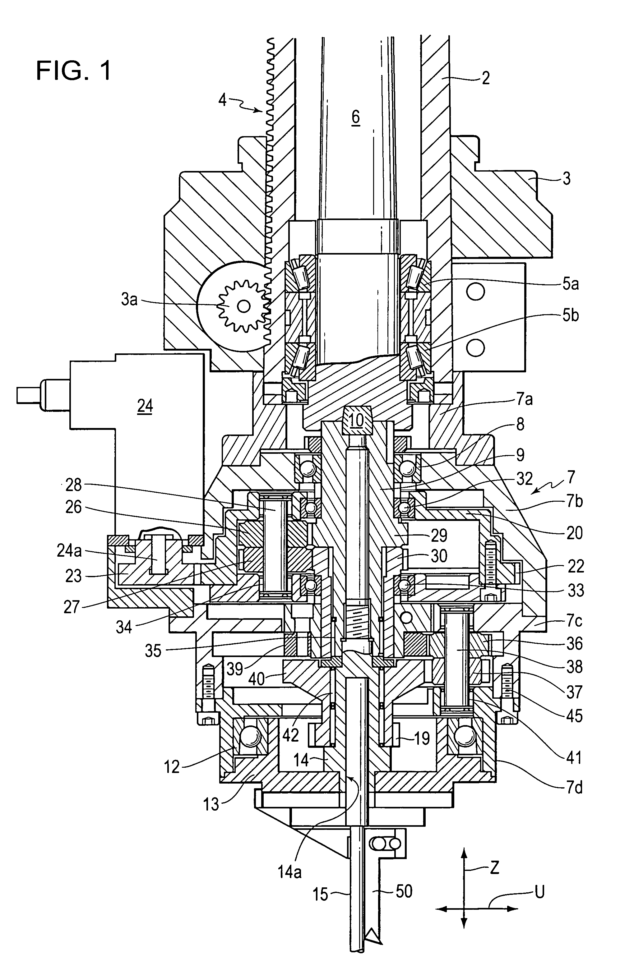 Boring head with tool advance independent of rotation