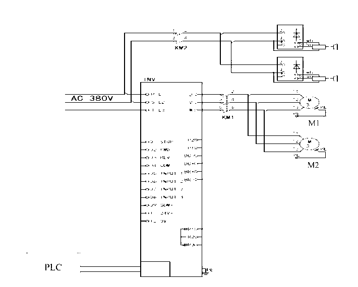 Synchronous material trolley conveying device on automobile cluster producing line