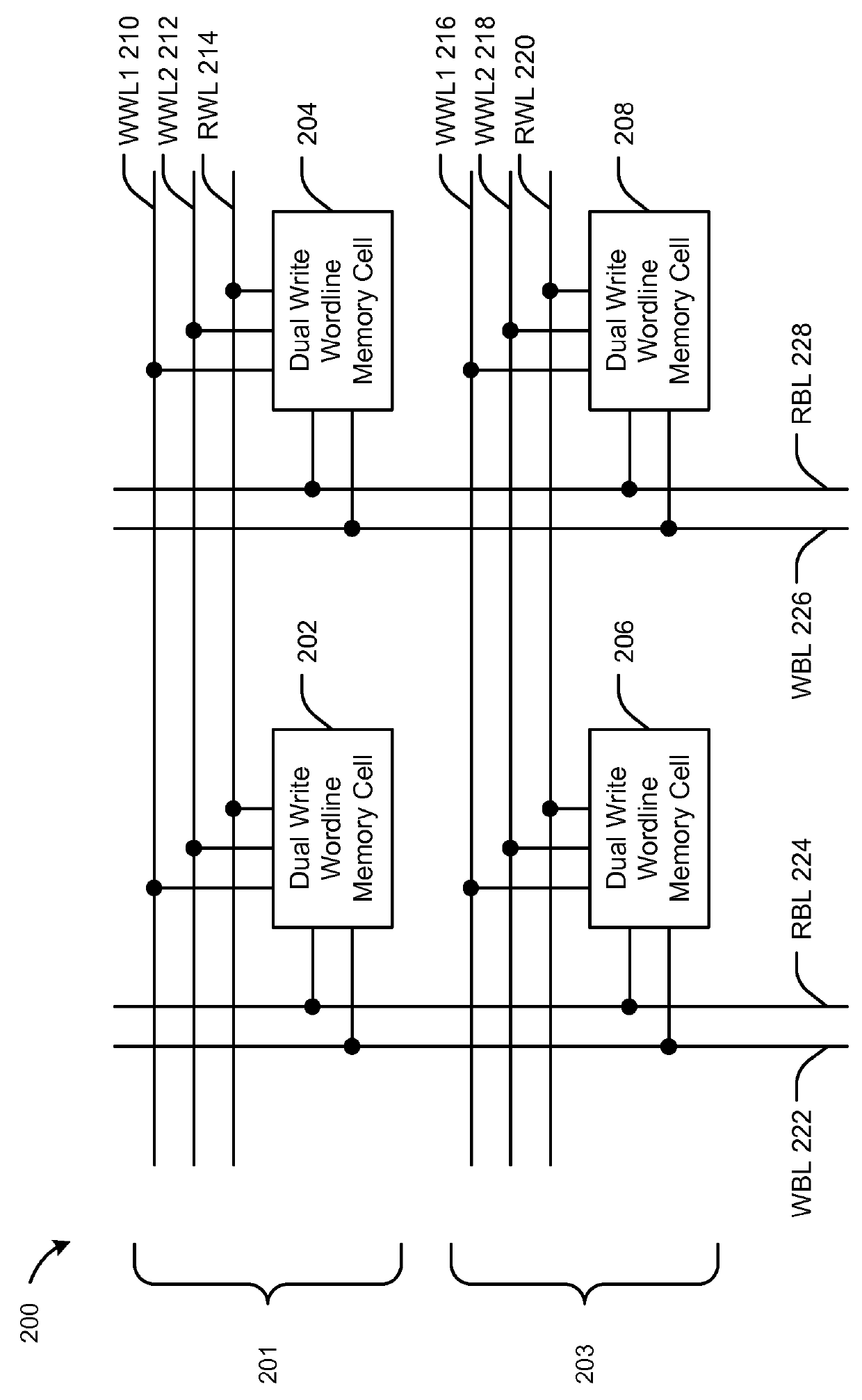 Dual write wordline memory cell