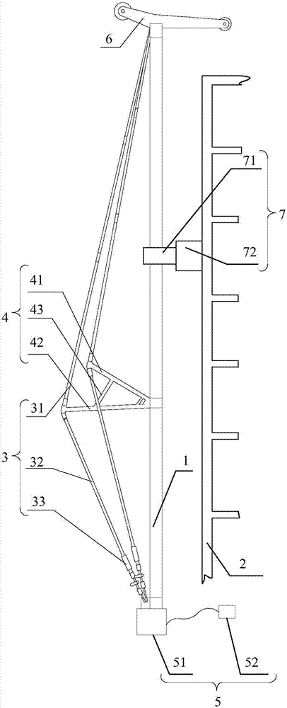 Attached type self-lifting derrick