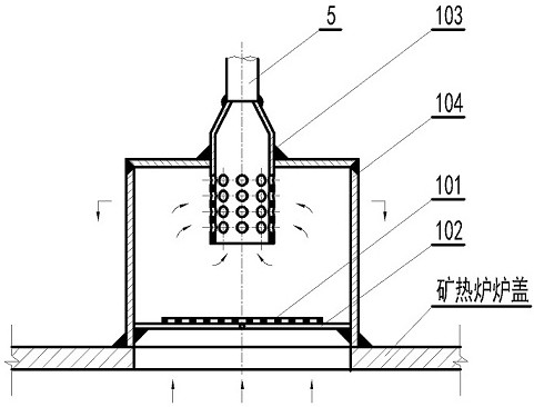 Anti-blocking type furnace pressure tapping device of closed submerged arc furnace