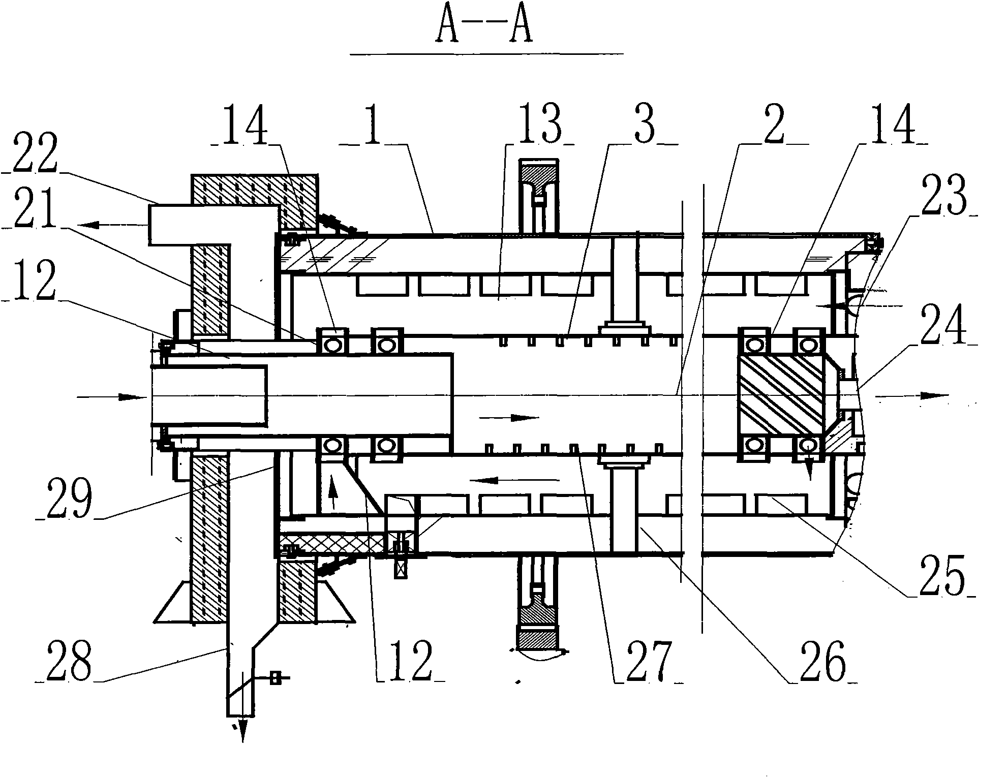 Air stopping and material guiding device for pyrolysis channel