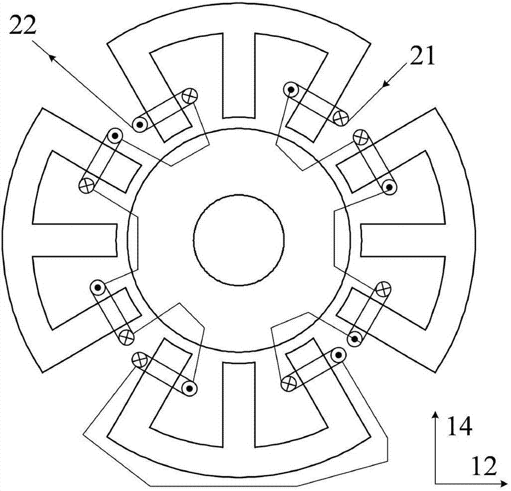 Taper magnetic bearing switch reluctance motor and control method thereof