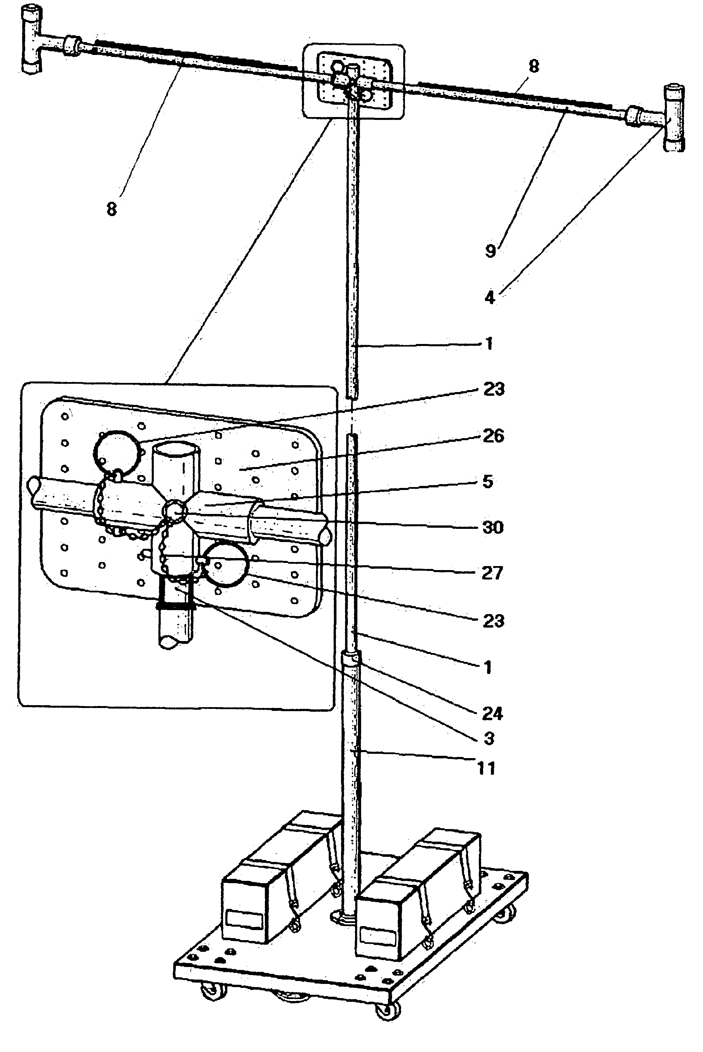 Mobile telescopic antenna mount for wireless networking site surveys