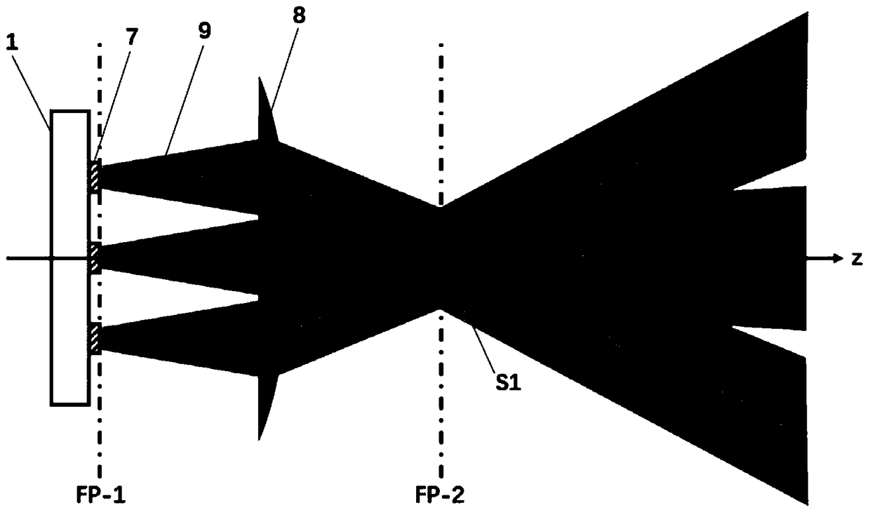 Integrated two-dimensional beam steering device based on lens