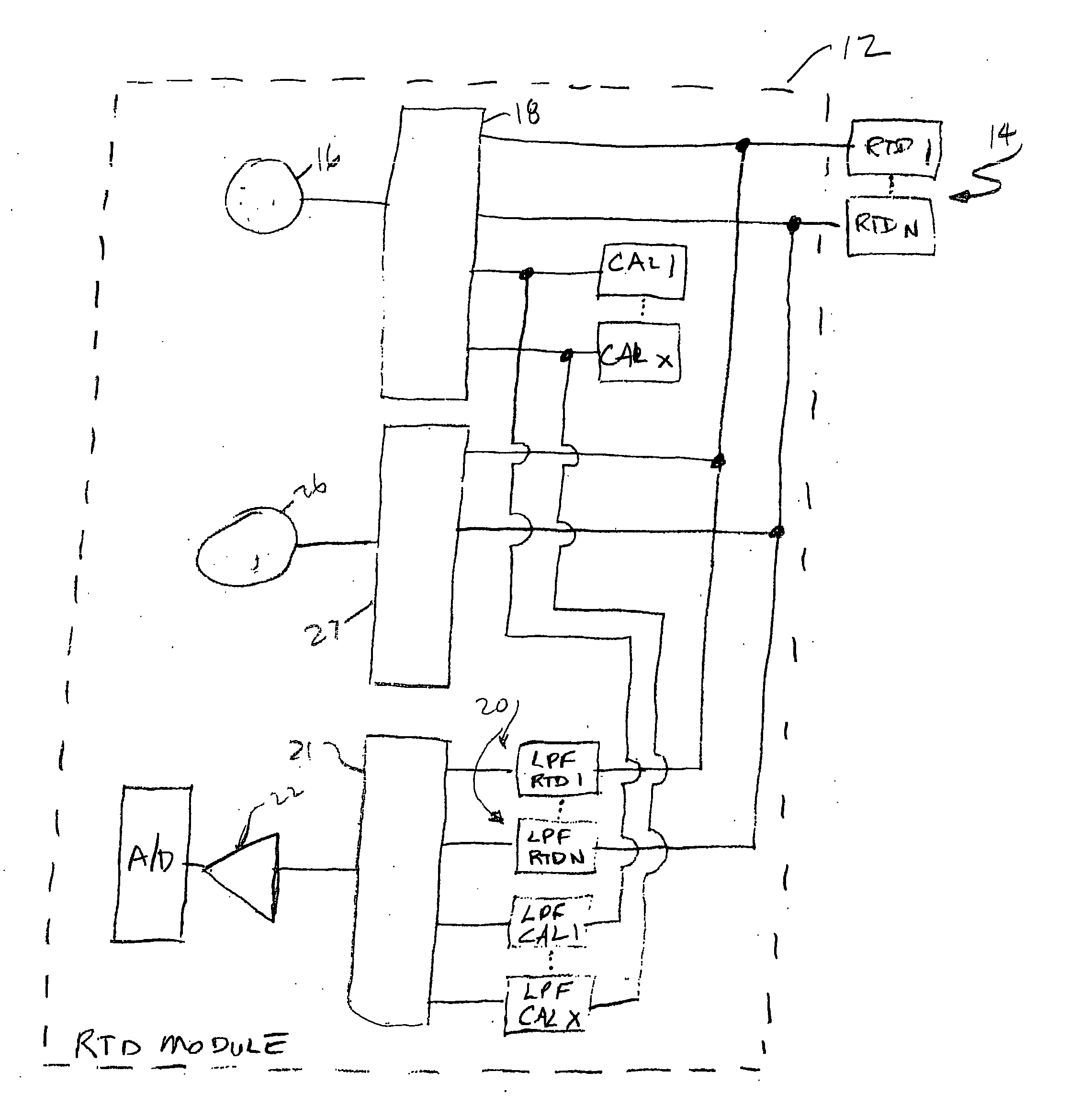 Resistive temperature device (RTD) module with improved noise immunity