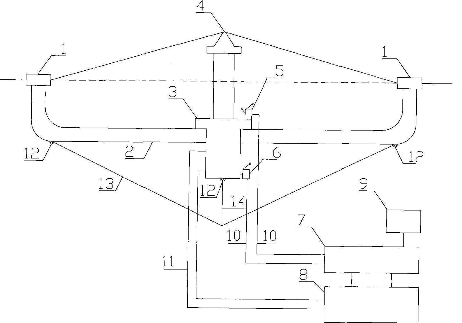 Method for measuring internal force of guy cable in active service and measuring device using same