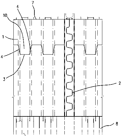 A grooved wall structure of a ship's oil tank