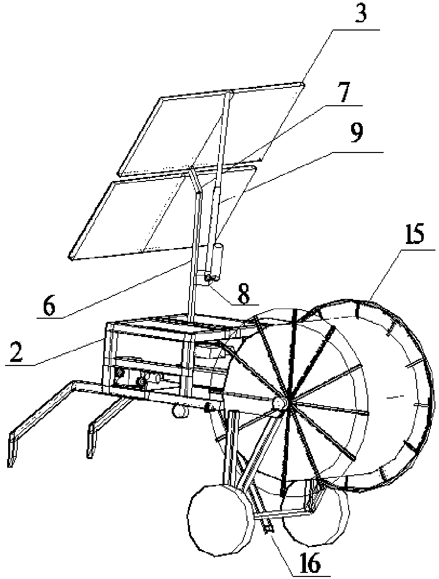 Solar driving device of coil type automatic walking sprinkler