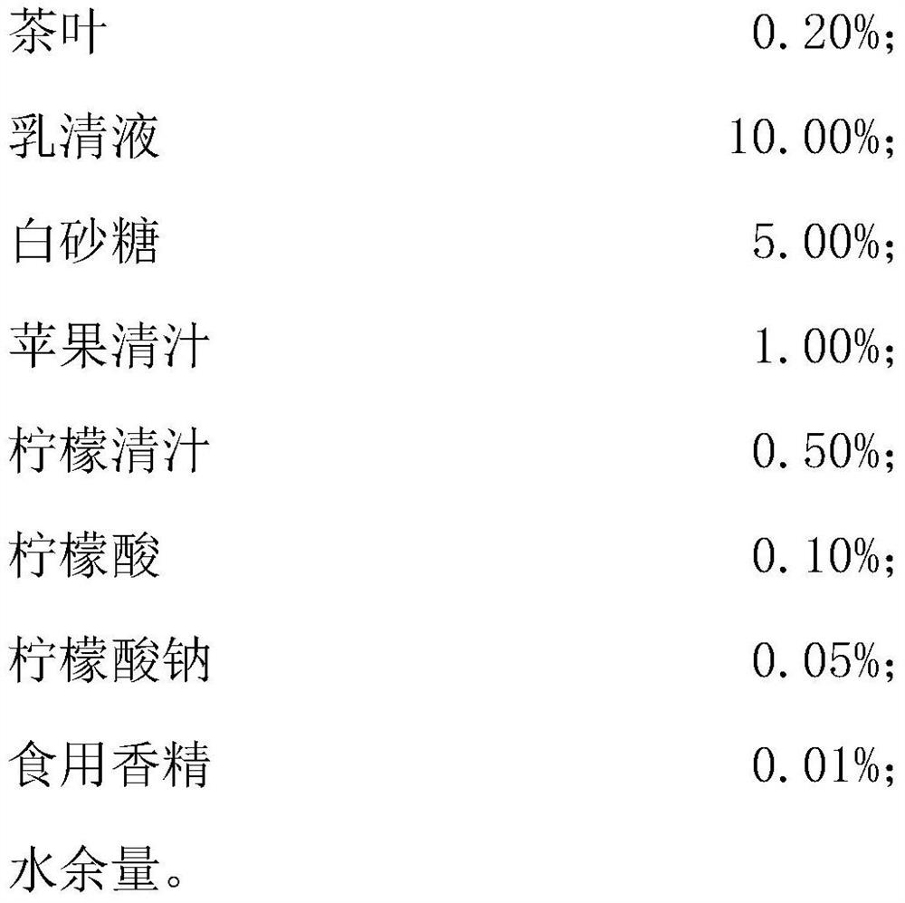 Tea beverage containing active probiotics and preparation method of tea beverage