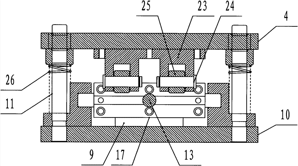 Die device in section punching machine