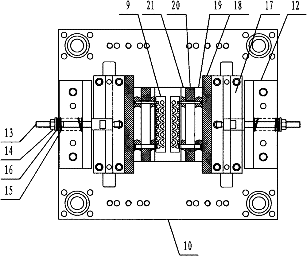 Die device in section punching machine