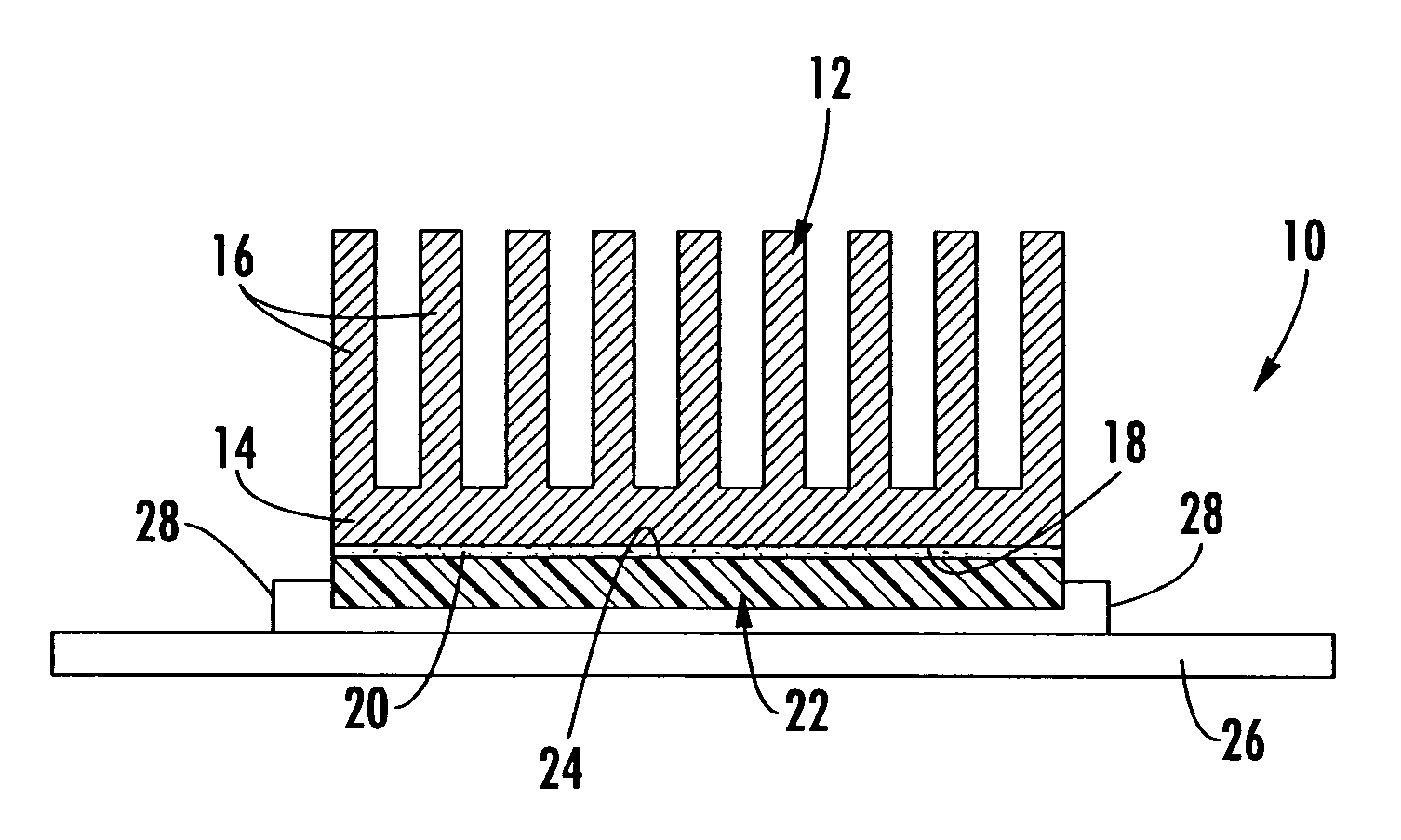 Elastomeric heat sink with a pressure sensitive adhesive backing