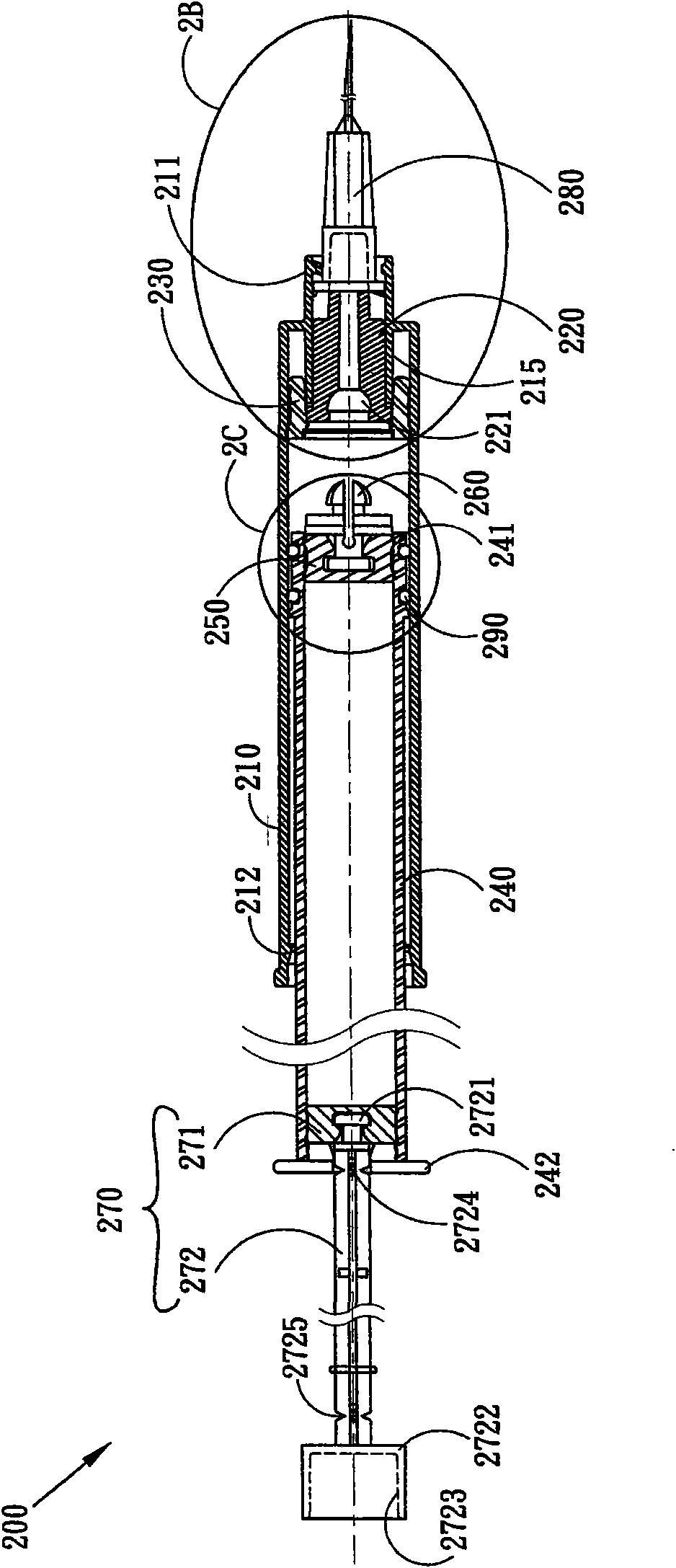 Safe needle cylinder