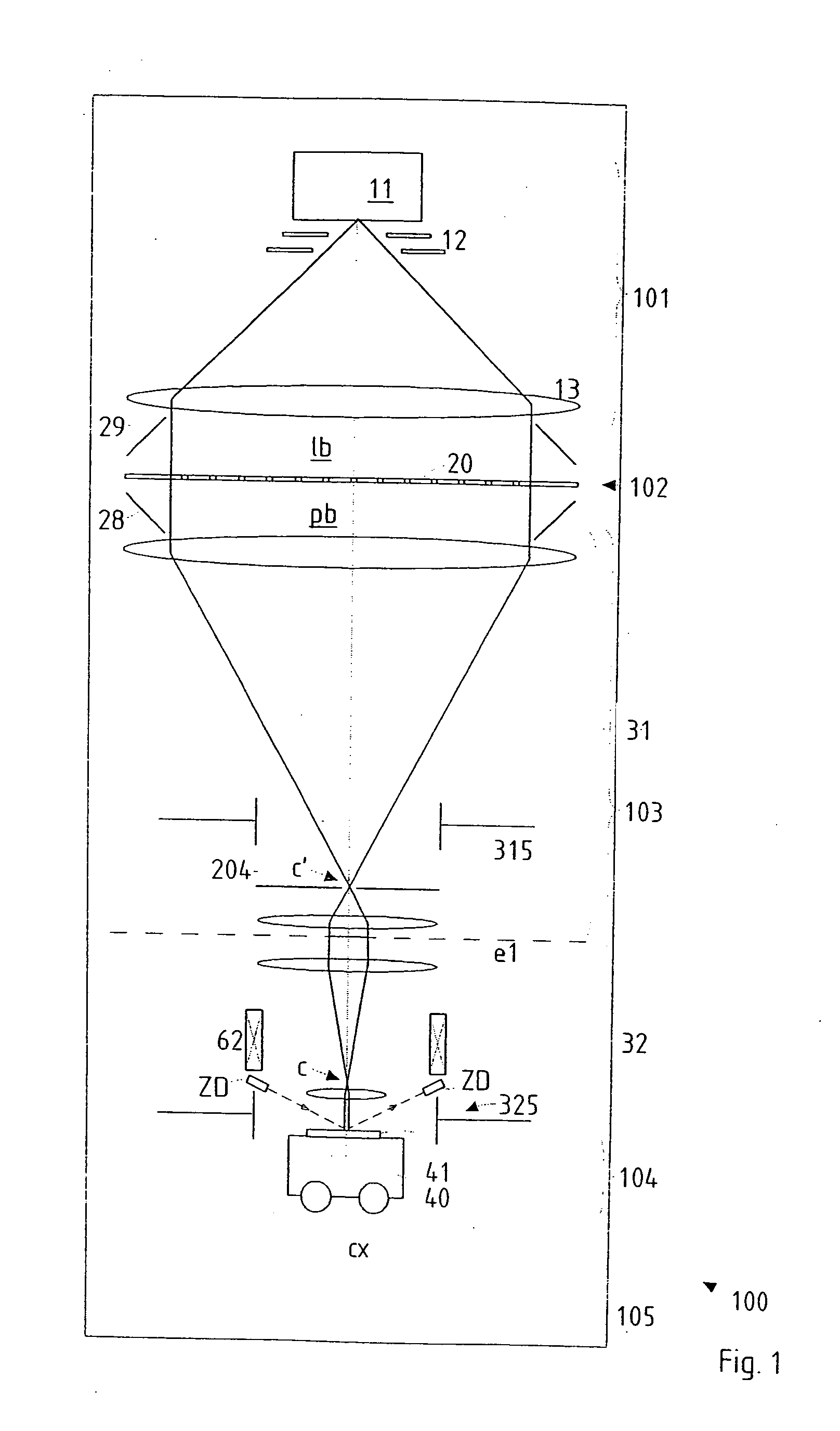 Particle-optical projection system