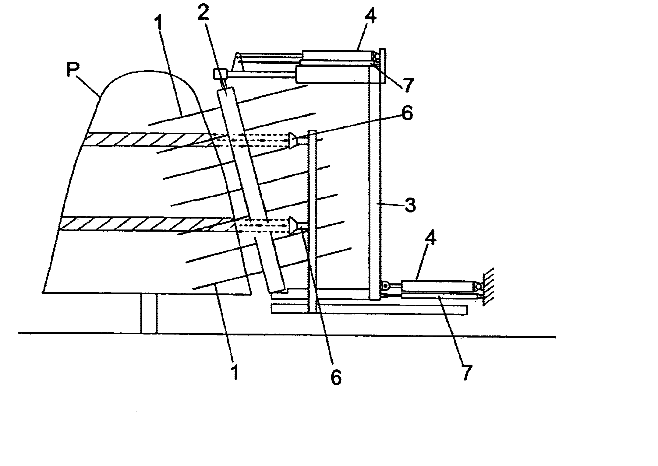 Process and device of relative positioning between agricultural machines and crops on their planting rows